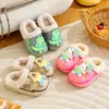 Pantuflas Infantiles Otoño Invierno Nuevo Estilo Unisex Niños Desmontables Interiores Hogar Impermeables Antideslizantes Pantuflas de Invierno de Algodón para Niños