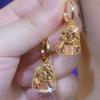 2024 Outono e Inverno Novo Temperamento da Moda Dupla Camada Geometria Full Diamond Square Ear Buckle Nicho Design Exclusivo Brincos Sense