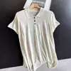 2026 Novo Estilo Casual Jovem Camiseta de Tricô de Manga Curta, Camisa Básica Fina, Top Curto Atacado H08GS9008