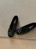 Zapatos planos de suela blanda, diseño único, de lunares, con punta poco profunda para mujer, nueva colección primavera/otoño 2026, con detalle de lazo, zapatos de noche