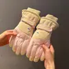 Luvas de Esqui para Casais, Acolchoadas com Veludo, Quentes e à Prova de Frio, Esportes ao Ar Livre Ciclismo, Luvas à Prova de Vento e Água com Tela Sensível ao Toque