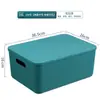 Caja de almacenamiento de plástico color Morandi caja de almacenamiento para armario ropa interior pantimedias caja de almacenamiento para snacks juguetes con tapa caja de almacenamiento
