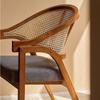 Casa de Huéspedes Estilo Retro Chino Estilo Wabi-Sabi Salón de Banquetes Restaurante Habitación Privada Madera Maciza Ratán Lujo Ligero Silla de Comedor con Reposabrazos Silla de Diseñador