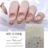 MEETSWEET Flor de luna nueva negro y blanco oro y plata estrella Luna adhesivo impermeable pegatinas para uñas pegatinas de uñas sueño