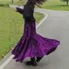 Moderna Falda Larga Color Champaña Otoño e Invierno Terciopelo Grueso Nuevo Estampado Chinoiserie Artesanía Falda de Gran Vuelo Falda de Línea A para Mujer
