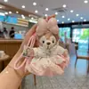 Novo Chaveiro de Pelúcia Vestido Urso Boneca Criativo Fofo Chaveiro de Carro Pingente de Bolsa para Mulheres