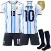 2526 Nueva Camiseta de Fútbol 11 Di María 21 Dybala Copa del Mundo Argentina Camiseta de Local Número 10 Camiseta de Messi