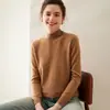 Suéter de cachemira de cuello alto para mujer, suéter clásico de moda, camisa holgada y cálida, otoño e invierno, nuevo