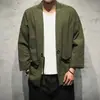 Abrigo Estilo Chino con Manga de Siete Puntos Traje Tang para Hombre Hanfu Estilo Japonés Estilo Japonés Estilo Japonés Cárdigan Túnica Dao Kimono Lino Kuan Song Verano