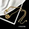 [56] logotipo de comercio exterior sin marca acero de titanio joyería Europa y Estados Unidos variedad de hip-hop apilado collar de clavícula de acero de titanio
