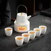 Tetera de Cerámica para Preparar Té Alrededor de la Estufa, Calentador de Té Kung Fu, Dispositivo de Preparación de Té de Una Sola Tetera, Base Calefactora de Vela, Juego Pequeño de Estufa Calentadora de Té