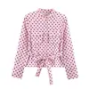 BZL2026 Conjunto de jaqueta e calça soltas estilo camisa de bolinhas para mulheres no verão, estilo europeu e americano 12273 jaqueta em off-white