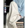Pantalones de pana de pierna ancha talla grande 150 kg para mujer, Otoño e Invierno, Forro polar, Engrosados, Cintura alta, Caída fluida, Casual, Estampado de grano de trigo, Pantalones de pierna recta