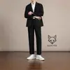 Pantalones Casuales Rectos Sueltos de Color Sólido para Hombre, de Seda de Hielo, con Caída, Versátiles, Delgados, de Alta Calidad, Talla Grande, Pantalones de Traje