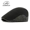 Novos Chapéus Forrados com Lã para Outono e Inverno, Boinas Masculinas, Chapéus da Moda Britânica, Bonés com Aba Retrô, Chapéus de Lã Femininos