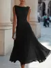 2026 Amazon Comercio Exterior Transfronterizo Sitio Independiente de Amazon Vestido Elegante de Fiesta con Escote Bardot para Vacaciones