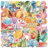 50 Pegatinas de Verano de Doble Cara, Transparentes e Impermeables, para Decoración de Cuaderno de Planificador DIY, Teléfono Móvil, Equipaje, Pegatinas de Grafiti