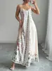 Vestido de Moda Femenino con Tirantes Finos sin Mangas con Elegante y Hermoso Estampado Floral, Fuente Transfronteriza Europea y Americana