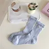 Meias Finas Estilo Coreano Primavera e Verão Femininas Meias de Fio de Ponto com Laço Meias Empilhadas Tendência Ins Meias de Renda Vazadas Estilo Japonês Tamanho Médio