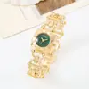 À Pronta Entrega Pulseira Quadrada Feminina Quartz com Números Romanos, Liga de Ouro, Relógio Feminino Fashion Atacado