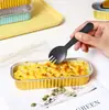 Caja de Papel de Aluminio para Durian a la Parrilla con Queso Batata Horneada Pasta de Taro Maíz Pan de Sushi Caja Rectangular de Horneado Empaque Caja de Papel de Aluminio