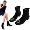 Botas Slim Tacón Grueso Tacón Alto Botas Elásticas Botines Slim para Mujer 2025 Nuevas Botas Individuales de Primavera y Otoño Botas Botas de Tacón Alto para Mujer