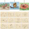 Conjunto de Ferramentas de Pintura Infantil Decoração Pendurada de Madeira para Pintura Molde de Pintura Conjunto de Pintura Colorida DIY