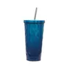 Taza Aislada de Acero Inoxidable de Doble Capa con Popote 304, Taza de Café Portátil para Coche y Exteriores, Taza de Regalo, Personalizable con Impresión de Logo