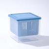 Caja de Almacenamiento Doméstica para Cocina para Jengibre, Ajo y Cebolleta Picada; Caja de Almacenamiento para Refrigerador; Caja Transparente para Condimentos a Prueba de Olores y con Drenaje