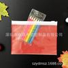 Bolsa com Zíper Vermelho PVC Texturizado Borracha Macia Bolsa com Fecho Ziplock Puxador de Zíper Branco Embalagem de Armazenamento Transparente Lado Único