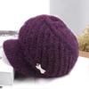 Gorro de Lana de Invierno para Madres de Mediana Edad y Mayores, Mujeres y Señoras Mayores, Forrado de Felpa Heattech, de Punto con Visera Grande para Protección Auditiva al Aire Libre contra el Frío