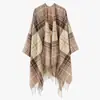 Xale Feminino Outono e Inverno Mais Vendido Xadrez com Franjas Falso Caxemira Versátil Extra Grosso Quente Xale Moda Europeia e Americana Capa
