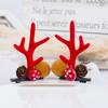 Horquilla Navideña Accesorios para el Cabello Set de Horquillas para Niños Clip de Asta Regalo de Navidad Fiesta Vacaciones Clip de Pico de Pato Hecho a Mano