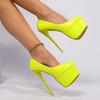Sandalias de Tacón de Aguja de Gran Tamaño Transfronterizas Estación Europea y Americana Exportación Casual Versátiles Boca Baja Moda Tacón Súper Alto Zapatos de Mujer