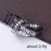 Cao Shi Dropshipping Nuevo Anillo Esencial para Chica Dulce y Cool para Mujer Negro y Morado Nicho Joyería Personalizada Diseño de Doble Capa