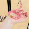 Pulsera Rosa de Cristal de Fresa Pixiu de Aleación para Mujer Regalo de Día de la Madre Cumpleaños