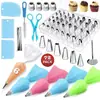 Venta al por mayor del fabricante Juego de 40 boquillas decoradoras de acero inoxidable Bolsa para decorar pasteles de crema Juego de herramientas para hornear DIY