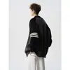 Chaqueta Suéter con Cremallera Pesada para Hombre Otoño/Invierno 2025 Nueva Versátil Casual Diseño de Bloques de Color Chaqueta de Manga Raglán