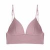 0053 ropa interior de algodón grande sin espalda tirantes finos sexy europeos y americanos sujetador de algodón acanalado fino cómodo para mujer