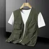 [Nueve Bolsillos] Chaleco Multifuncional para Exteriores con Múltiples Bolsillos de Secado Rápido Chaleco de Pesca Chaleco Talla Grande Chaqueta Casual