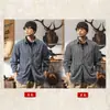 Camisa de Rayas Retro Americana para Hombre Primavera Otoño 2026 Nueva Marca de Moda Camisa de Manga Larga para Hombre Chaqueta Informal Holgada para Hombre