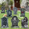 Señales de Decoración de Halloween para Césped Exterior, Jardín, Patio, Lápida Aterradora, Señales de Lápida Rasgada de Halloween Impermeables