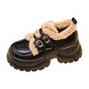 SJN6789-29 mocasines de plataforma para mujer de invierno con forro polar cálido 2023 nuevos combinan con todo aumento de altura oculto zapatos de cuero