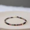 Pulsera de Turmalina Natural Piedra Roja Rosa Muy Fina 3mm Blanca Pulsera Versátil Ágata Roja Delicada Transferencia
