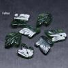 Folhas de jade verde escuro natural 15x20mm DIY estilo antigo placket de pressão passo a passo acessórios de grampo de cabelo