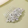 Tiara de Cabelo para Noivas Europeias e Americanas, Tiaras de Strass Feitas à Mão, Acessórios para Penteado de Performance de Casamento, Vestidos