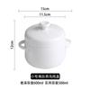 Olla de Cerámica de Doble Capa para Estofado Borde Dorado Hotel con Tapa Dobles Tapas Dobles Asas Tazón para Estofado de Nido de Pájaro Olla Interior Taza para Huevo al Vapor Olla para Estofado Tazón Pequeño para Sopa