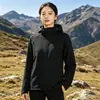 26 Chaqueta Softshell Cortavientos Nueva de Otoño con Forro Polar, Chaqueta de Montañismo para Exteriores, Chaqueta Deportiva Transpirable con Capucha Unisex