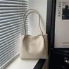 Bolsa Tote Ombro Feminina 2026 PU Novo Padrão Trançado Vintage Estilo Coreano para Deslocamento Casual Grande Capacidade