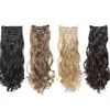 Extensiones de cabello con ondas grandes europeas y americanas para mujer, 16 clips, juego de 7 piezas, extensiones de cabello largo y rizado